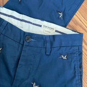 Dockers Slim Tapered Chinos Navy w/Bird Embroidery